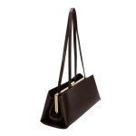 Vintage Leather Frame Top Handle Handbag - Image 3