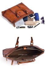 Genuine Leather Men's Vintage Briefcase Retro Casual - Image 8