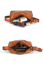 Full Grain Leather Men's Retro Casual Shoulder Bag - Image 10