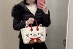 Genuine Leather Lucky Cat Shoulder Bag for Women - Image 5