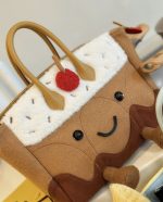 Adorable Chocolate Pudding Satchel Bag with Cherry Charm - Image 5