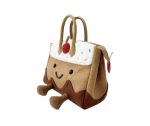Adorable Chocolate Pudding Satchel Bag with Cherry Charm - Image 3