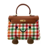 Vintage Red Plaid Smiley Face Cute Shoulder Bag