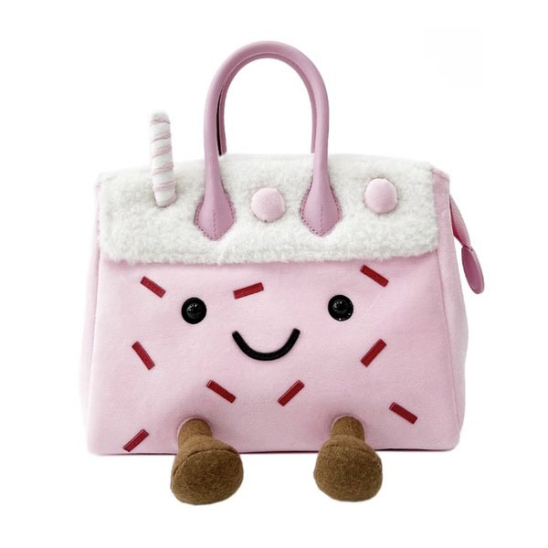 微信图片_20260303092852_758_320 Cute Strawberry Milkshake Plush Handbag - Image 1