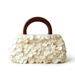 Artisanal Shell Sequin Wooden Handle Bag