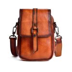 Full Grain Leather Vintage Couple Crossbody Bag