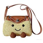 Retro Straw Lindi Bag Smile Face Handbag