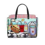 Retro Diner Print Cartoon Tote Bag