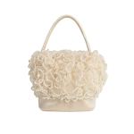 Vintage Handmade Pearl Floral Handbag for Women