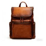 Vintage Tree-Tanned Leather Unisex Backpack