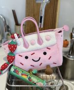 Cute Strawberry Milkshake Plush Handbag - Image 5