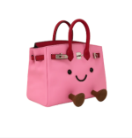 Cute Pink Smiley Face Leather Handbag - Image 3