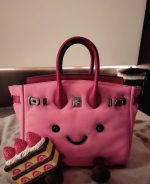 Cute Pink Smiley Face Leather Handbag - Image 6