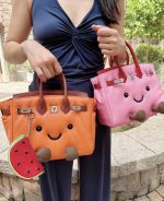 Cute Pink Smiley Face Leather Handbag - Image 9