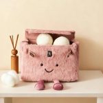 Classic Petal Pink Fuzzy Smiley Handbag - Image 5