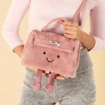 Classic Petal Pink Fuzzy Smiley Handbag - Image 2