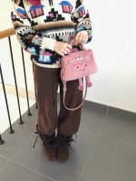 Classic Petal Pink Fuzzy Smiley Handbag - Image 7