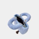 Sea Salt Blue Quilted Smiley Plush Handbag - Image 3