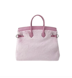 Kawaii Pink Furry Smiley Handbag with Metal Lock - Image 2