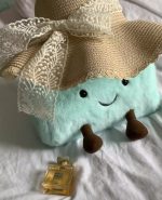 Playful Seafoam Blue Smiley Face Plush TopHandle Bag - Image 8