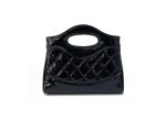 Black Fairy-Style Top-Grain Patent Leather Handbag - Image 3