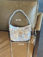 Shimmering Shell Sequin Shoulder Crossbody Bag - Image 2