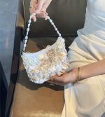 Shimmering Shell Sequin Shoulder Crossbody Bag - Image 4