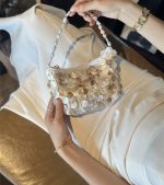Shimmering Shell Sequin Shoulder Crossbody Bag - Image 7
