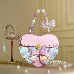 Heart Butterfly Leather Handbag with Pearl Handle - Image 3