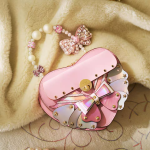 Heart Butterfly Leather Handbag with Pearl Handle - Image 4