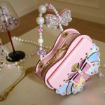 Heart Butterfly Leather Handbag with Pearl Handle - Image 6