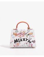 Graffiti Teddy Bear Mini Leather Handbag - Image 7