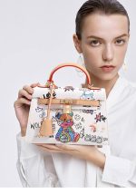 Graffiti Teddy Bear Mini Leather Handbag - Image 10