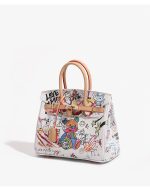 Street Art Inspired Mini Handbag with Teddy Graphic - Image 6