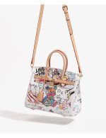 Street Art Inspired Mini Handbag with Teddy Graphic - Image 8