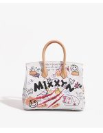 Street Art Inspired Mini Handbag with Teddy Graphic - Image 11