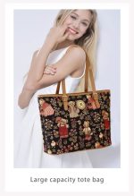 Retro Bear Floral Large Capacity Tote - Image 3