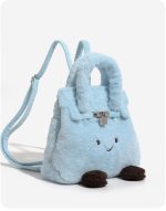 Cute Plush Smiley Face Backpack Tote - Image 6