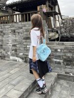 Cute Plush Smiley Face Backpack Tote - Image 4