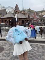 Cute Plush Smiley Face Backpack Tote - Image 5