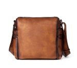 Vintage Vegetable Tanned Leather Men's Messenger Bag - Image 5