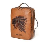 Full Grain Leather Vintage Men's Laptop Backpack - Image 7