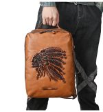 Full Grain Leather Vintage Men's Laptop Backpack - Image 4