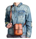 Full Grain Leather Vintage Couple Crossbody Bag - Image 6