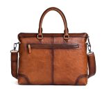 Genuine Leather Men's Vintage Briefcase Retro Casual - Image 4