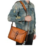 Genuine Leather Fashionable Casual Messenger Bag - Image 4