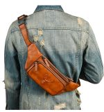 Top Grain Leather Casual Waist Bag for Men - Image 3