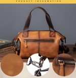 Top Grain Leather Vintage Casual Men's Tote Bag - Image 4