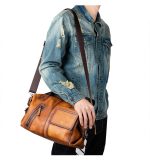 Top Grain Leather Vintage Casual Men's Tote Bag - Image 2
