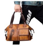 Top Grain Leather Vintage Casual Men's Tote Bag - Image 3